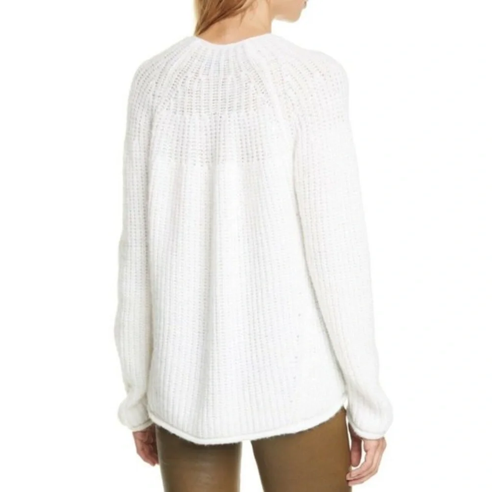 RAG & BONE Joseph Wool Blend V Neck White Sweater - Picture 6 of 7